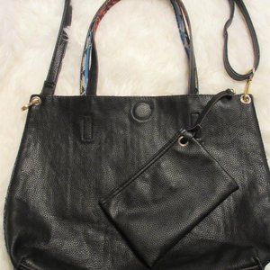 Reversible Faux Leather Tote & Wristlet